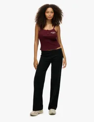 Cotton Rich Fold Over Slim Fit Joggers Black female
