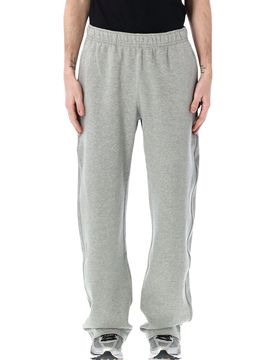 Pleated-Hem Fleece Pants with Reflective Trim