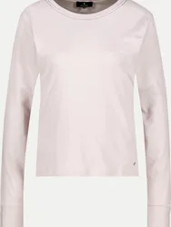 Langarmshirt mit Strass-Details Weiß 36