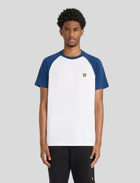 Men's Sports Colour Block T-Shirt Navy Peony/ White - Lyle & Scott - FashionsVida