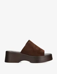 Suede Wedge Sandals Brown female
