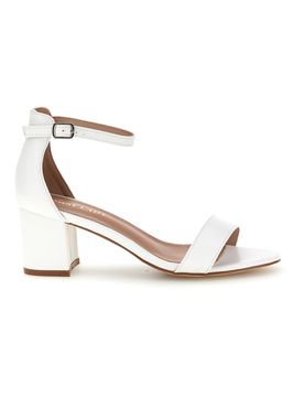 Sandali bianco con fascia frontale e tacco largo P695 39