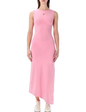 Pearl Logo Asymmetrical Midi Dress