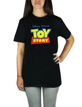 Women's Boyfriend Fit Short Sleeved T-Shirt Black Official Merch Size: Small - Black - Size: S - Disney - FashionsVida