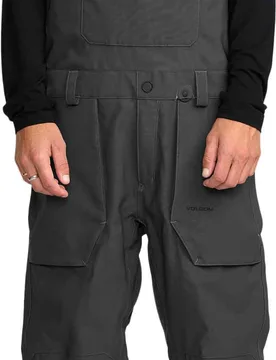 Wasserfeste und atmungsaktive Schnee-Latzhose Roan Bib Overall Dark Grey für Herren Größe S Grau - Volcom - FashionsVida