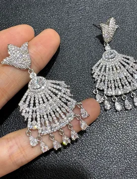 Cubic zirconia earrings for women luxury jewelry gold silver color shiny dangling earrings dinner party anniversary gift - Aliexpress - FashionsVida