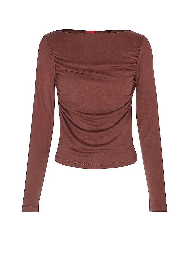 Hugo Camiseta de manga larga DAENI marrón S - Hugo Boss - FashionsVida