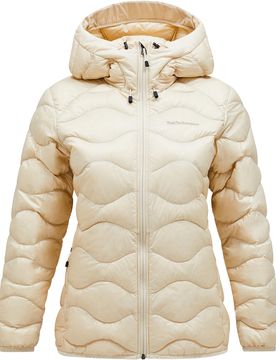 Stepp- Und Daundenjacken mit Kapuze W Helium Down Hood Jacket Sand Fog für Damen Größe M Beige