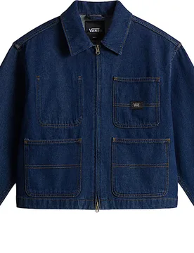 Veste en toile de coton - Emily Boxy Workwear Jacket Dark Rinse en Coton - Taille M - Navy - Vans - FashionsVida