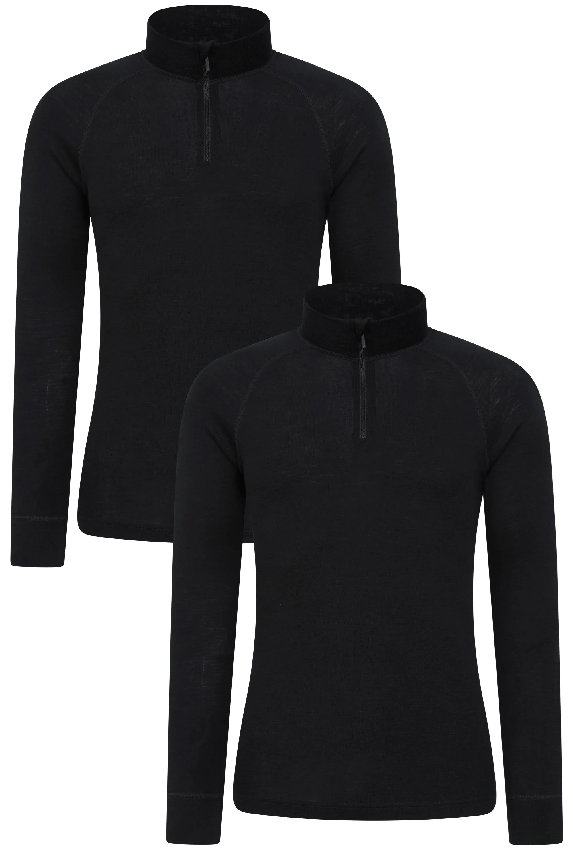 Merino Mens Base Layer Top 2-Pack - Black - Black - Size: 3XL - Mountain Warehouse - FashionsVida