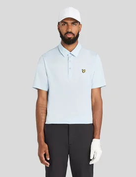 Men's Microstripe Technical Polo Shirt Blue Lagoon/ White - Lyle & Scott - FashionsVida