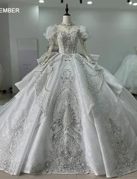 Customized Luxury International Dresses For Women 2026 Ball Gown Full Sleeves Wedding Dress Pearls Bow Backless vestido de novia - Aliexpress - FashionsVida