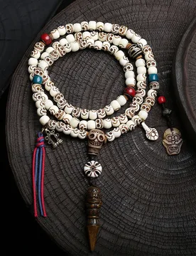 Tibetan-Style Recycled Bone Carving108-Bead PrayerBeads with A-Dai Tung Beads Agate Tian Zhu and Bone Artifact Cow Bone Bracelet - Aliexpress - FashionsVida