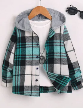 Camisas de Niños (3-7) Botón delantero A cuadros Casual - Shein - FashionsVida