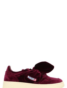 Inspired Low-Top Velvet Sneakers with Bow Detail