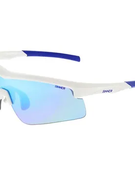 Lunettes De Soleil Osler Shiny White Smoke Blue Revo/Orange Clear/CAT3 Homme