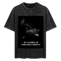 Doberman black and white photography T-Shirt Simple Trendy Casual T-Shirt