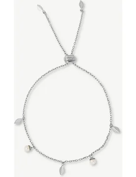 Pulsera ajustable hojas y perlas 4mm romea - Majorica - FashionsVida