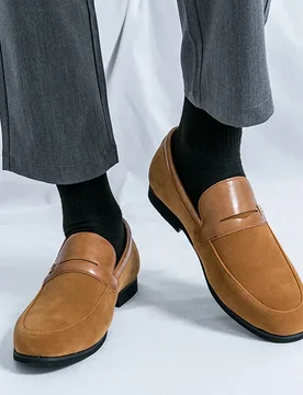 Men Imitation Suede Loafers with A Round Toe and A Light Comfortable and Minimalist Design for Driving. One Foot Lazy Shoes - Aliexpress - FashionsVida