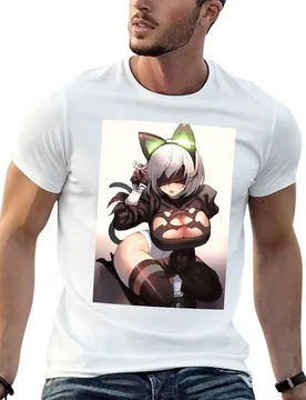 Catgirl Yorha 2B T-Shirt man t shirts for men casual t shirt man casual man t shirts for men T-shirt - Aliexpress - FashionsVida