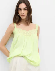 Lace Detail Cami Top Limeade female