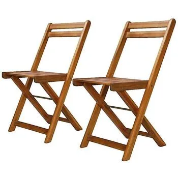 Ensemble De 2 Chaises De Bistro En Bois D'Acacia Marron Einheitsgrösse - vidaXL - FashionsVida