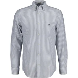 Camisa de hombre oxford de rayas y corte regular