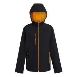 Mens Navigate 2 Layer Soft Shell Jacket (Black/orange Pop) - Size Small