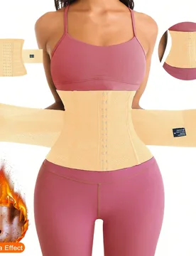 Pieza Faja moldeadora de cintura con doble cinturón, corsé moldeador de Body, faja para mujer que aplana y aprieta el abdomen, faja de control de vi - Shein - FashionsVida
