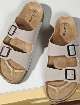 Zapatos casuales de casa sin cordones para hombre, sandalias con hebilla ajustable, para todas las estaciones - Shein - FashionsVida