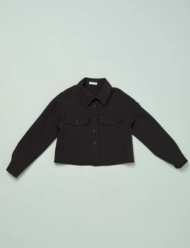 Elsy Giacca camicia cropped nera - Elsy - FashionsVida