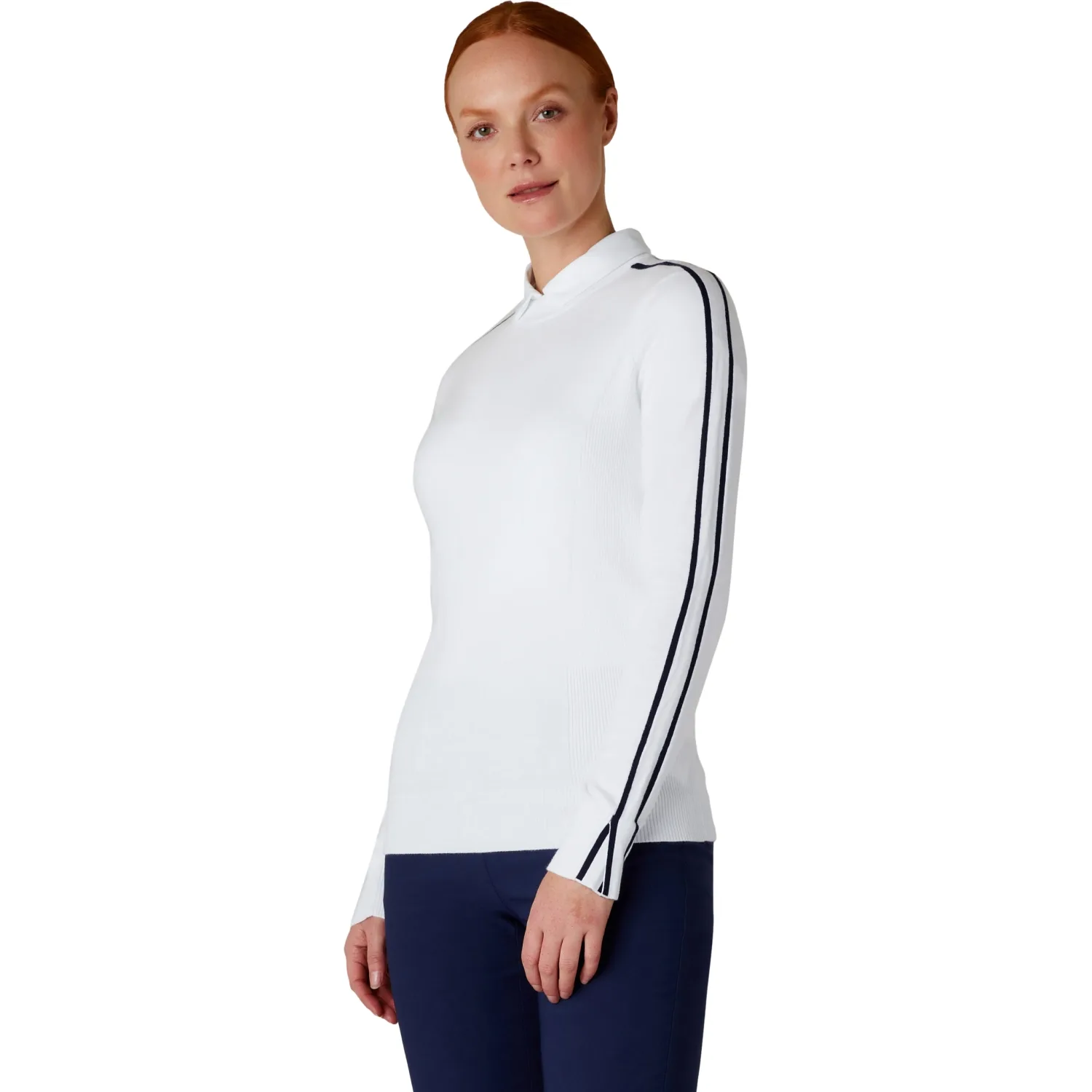 Pullover Striped Neck, weiss l - Callaway - FashionsVida