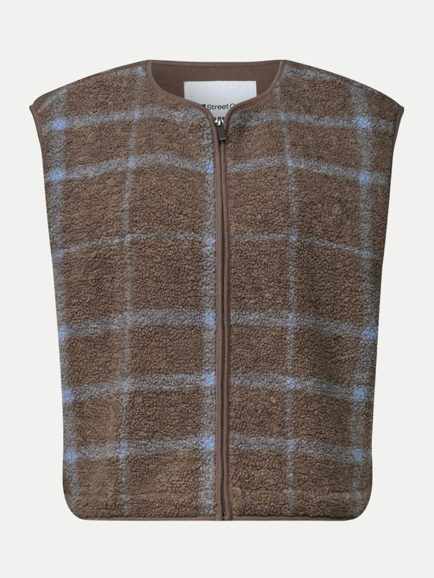Teddy-Weste mit Karomuster Braun 40 - Street One - FashionsVida