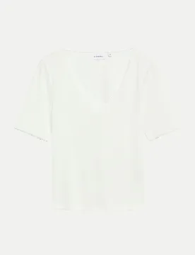 Comma Basic T-Shirt Weiß 44 - Comma - FashionsVida