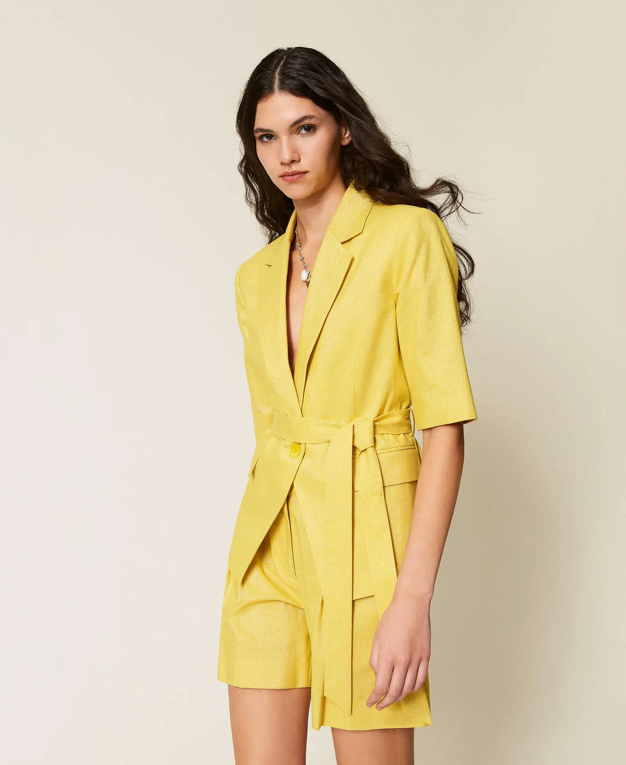 Blazer en lin mélangé avec lurex - Actitude by Twinset - FashionsVida