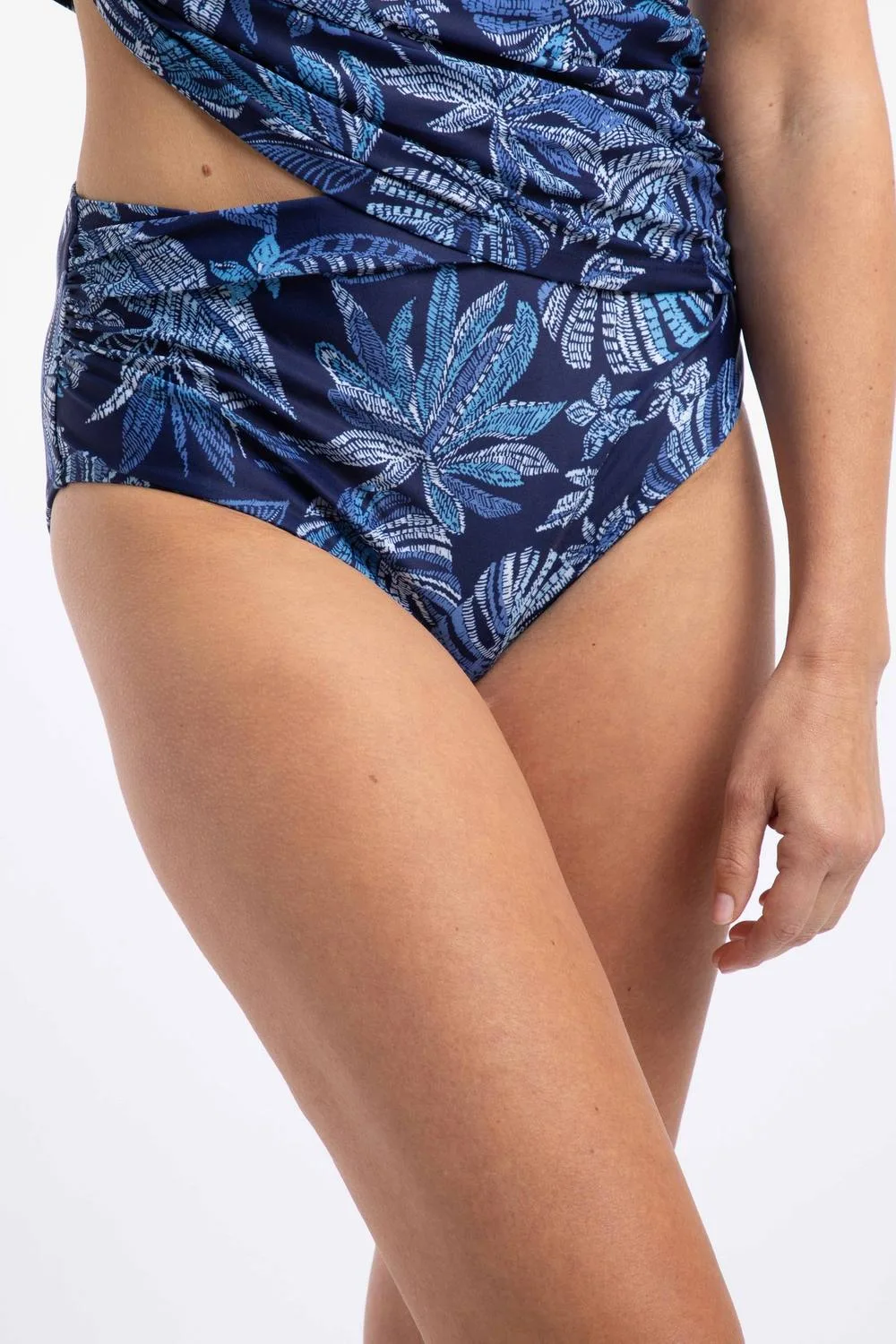 Hinata Printed Bikini Bottoms - Dark Indigo - Size: 10 - Weird Fish - FashionsVida
