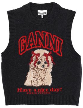 Logo Intarsia Wool-blend Sweater Vest