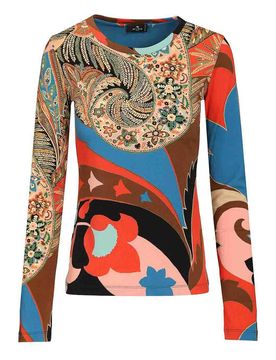 Top a maniche lunghe con stampa Paisley