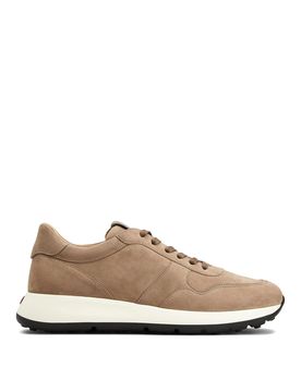 Sneaker in pelle in pelle scamosciata