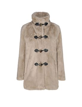 Chaqueta de aspecto de piel beige 42