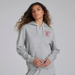 Manchester United Womens Varsity Full Zip Hoodie Grey M