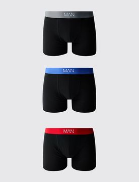 Herren 3er-Pack Herren-Boxershorts Mit Mehrfarbigem Bund Größe Small