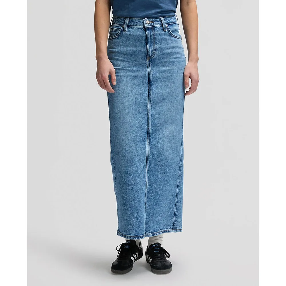 Falda vaquera larga con abertura trasera - Lee - FashionsVida