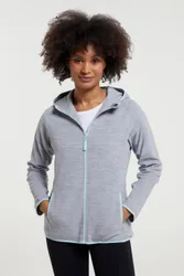 Lleyn Melange II Womens Fleece Hoodie - Grey - Grey - Size: 20