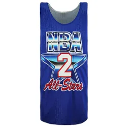 Charlotte Hornets Larry Johnson Reversible Mens Mesh Vest - Blue - Size Medium