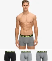 Superdry Herren Boxershorts im 3er-Pack Grau - Größe: M