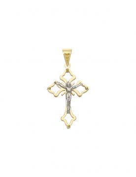 Ciondolo Croce Oro Giallo Bianco GL101574