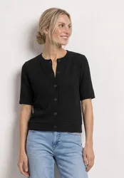 Kurzarm Jacke im Strick-Look female Schwarz