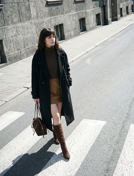 Minigonna effetto scamosciato - beige