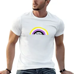 Non-binary rainbow- They/Them T-Shirt t shirt man cotton t shirts for man pack cotton funny t shirts dark humor T-shirt